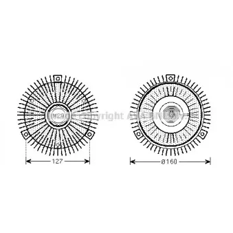 Embrayage, ventilateur de radiateur AVA QUALITY COOLING