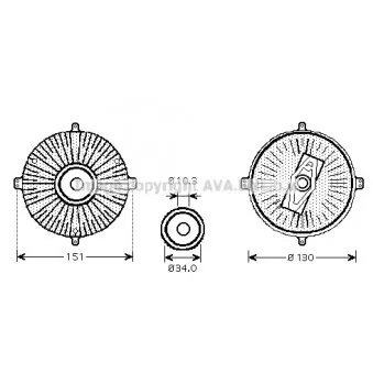 Embrayage, ventilateur de radiateur AVA QUALITY COOLING MSC424