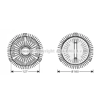 Embrayage, ventilateur de radiateur AVA QUALITY COOLING MSC453