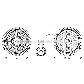 Embrayage, ventilateur de radiateur AVA QUALITY COOLING