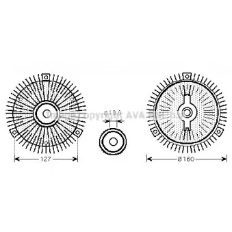 Embrayage, ventilateur de radiateur AVA QUALITY COOLING MSC489