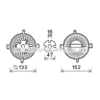 Embrayage, ventilateur de radiateur AVA QUALITY COOLING MSC496