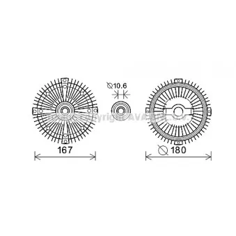 Embrayage, ventilateur de radiateur AVA QUALITY COOLING MSC499