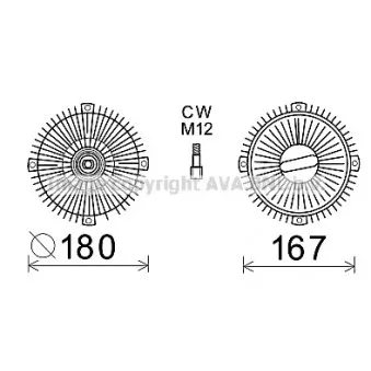 Embrayage, ventilateur de radiateur AVA QUALITY COOLING MSC524