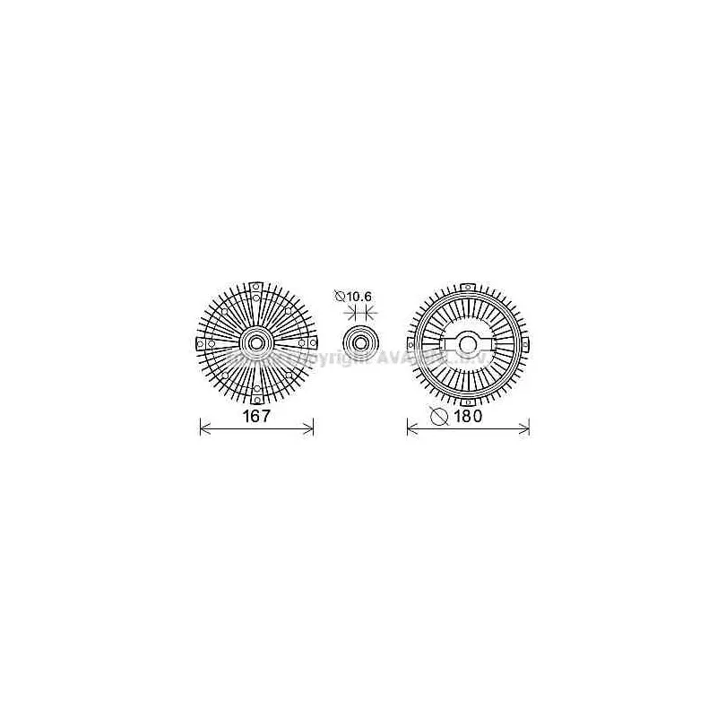 Embrayage, ventilateur de radiateur AVA QUALITY COOLING MSC548