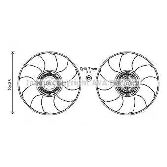 Ventilateur, refroidissement du moteur AVA QUALITY COOLING MSC603