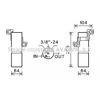 Filtre déshydratant, climatisation AVA QUALITY COOLING MSD598