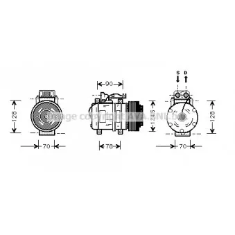 Compresseur, climatisation AVA QUALITY COOLING MSK052