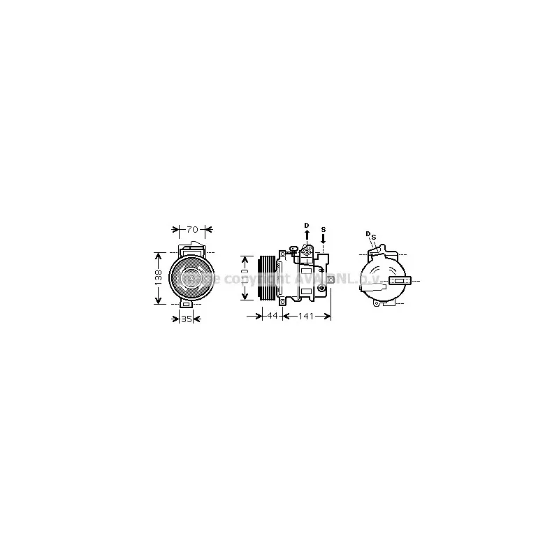 Compresseur, climatisation AVA QUALITY COOLING MSK401