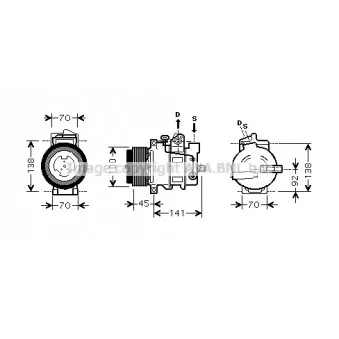 Compresseur, climatisation AVA QUALITY COOLING MSK428