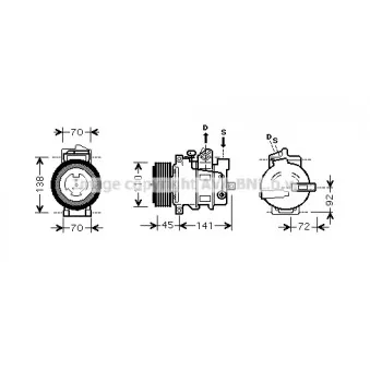 Compresseur, climatisation AVA QUALITY COOLING MSK433