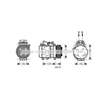 Compresseur, climatisation AVA QUALITY COOLING MSK558