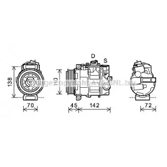 Compresseur, climatisation AVA QUALITY COOLING MSK585