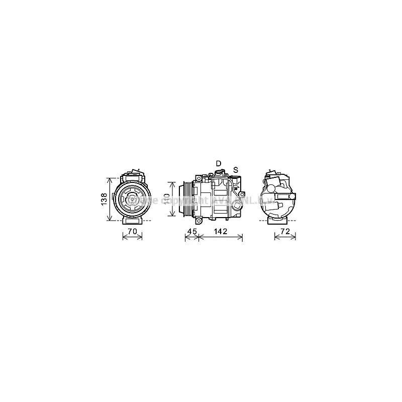 Compresseur, climatisation AVA QUALITY COOLING MSK586