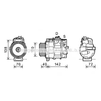 Compresseur, climatisation AVA QUALITY COOLING MSK602