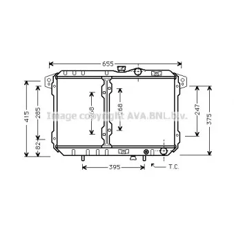 Radiateur, refroidissement du moteur AVA QUALITY COOLING MT2065