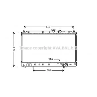 Radiateur, refroidissement du moteur AVA QUALITY COOLING MT2077