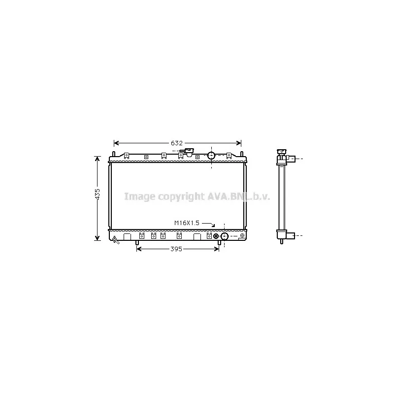 Radiateur, refroidissement du moteur AVA QUALITY COOLING MT2080