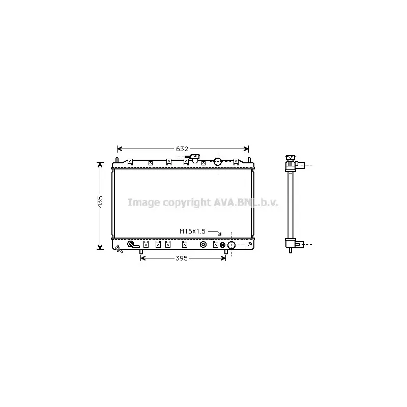 Radiateur, refroidissement du moteur AVA QUALITY COOLING MT2081