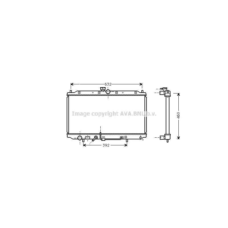 Radiateur, refroidissement du moteur AVA QUALITY COOLING MT2112