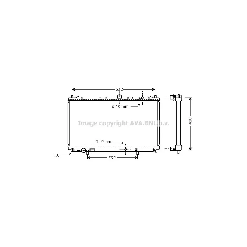 Radiateur, refroidissement du moteur AVA QUALITY COOLING MT2116