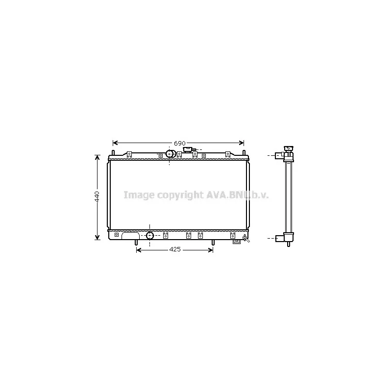 Radiateur, refroidissement du moteur AVA QUALITY COOLING MT2122