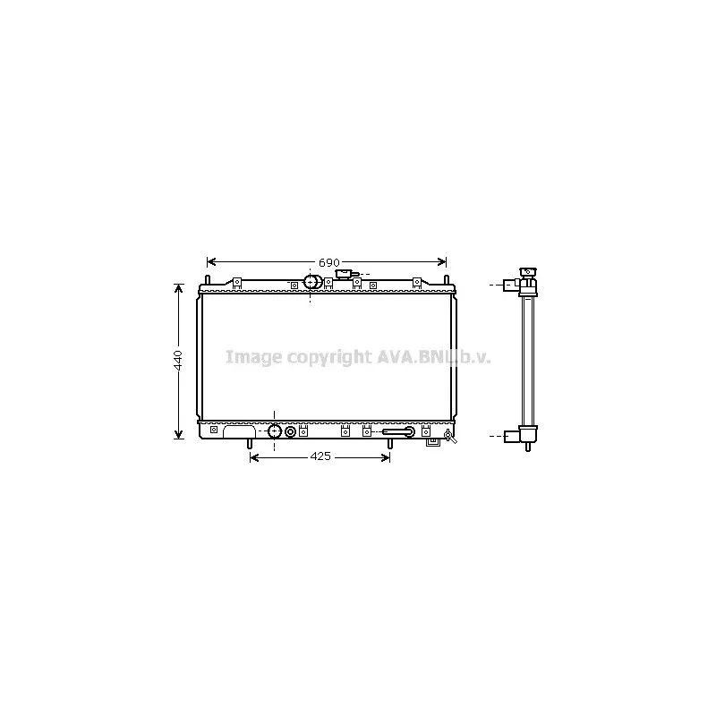 Radiateur, refroidissement du moteur AVA QUALITY COOLING MT2123