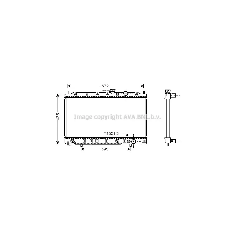 Radiateur, refroidissement du moteur AVA QUALITY COOLING MT2132