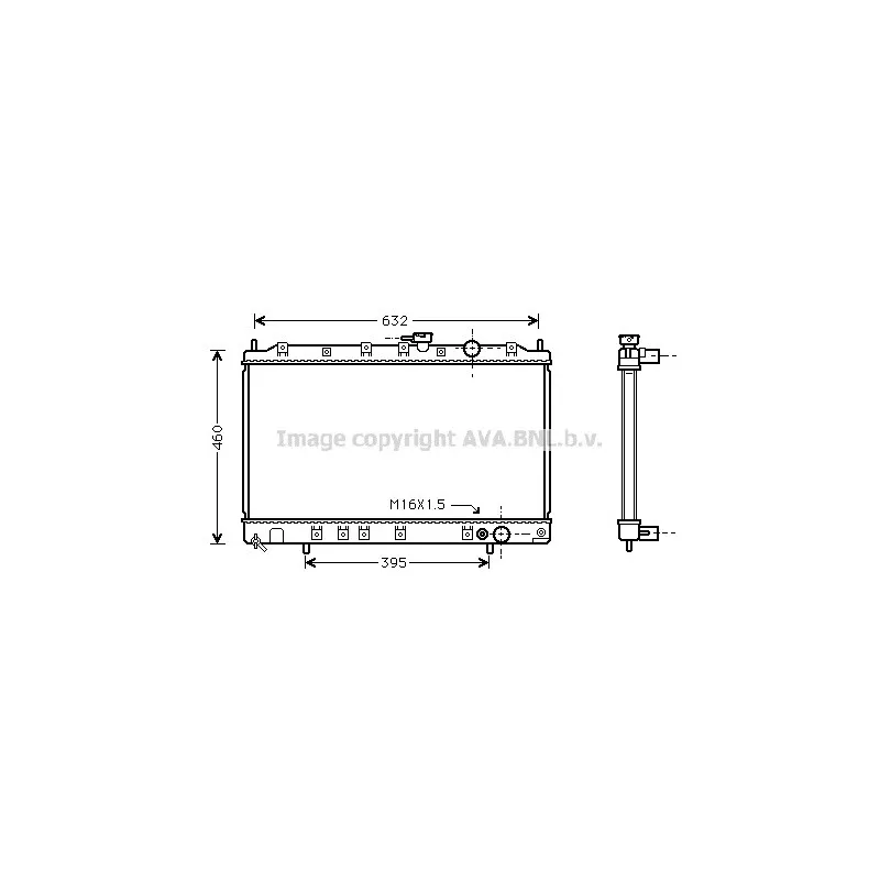 Radiateur, refroidissement du moteur AVA QUALITY COOLING MT2134