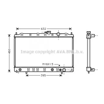 Radiateur, refroidissement du moteur AVA QUALITY COOLING MT2135