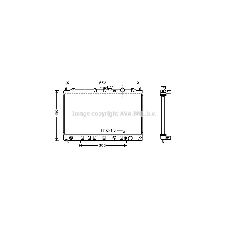 Radiateur, refroidissement du moteur AVA QUALITY COOLING MT2135