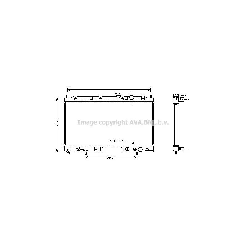 Radiateur, refroidissement du moteur AVA QUALITY COOLING MT2137