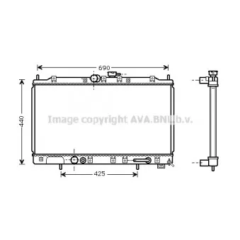 Radiateur, refroidissement du moteur AVA QUALITY COOLING MT2139