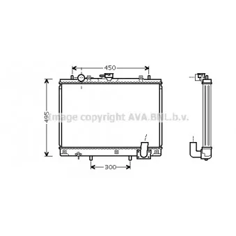 Radiateur, refroidissement du moteur AVA QUALITY COOLING MT2161