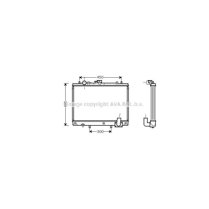 Radiateur, refroidissement du moteur AVA QUALITY COOLING MT2161