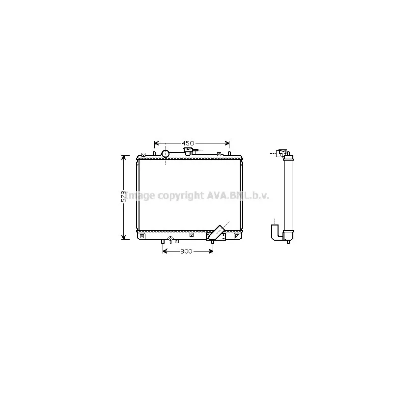 Radiateur, refroidissement du moteur AVA QUALITY COOLING MT2162