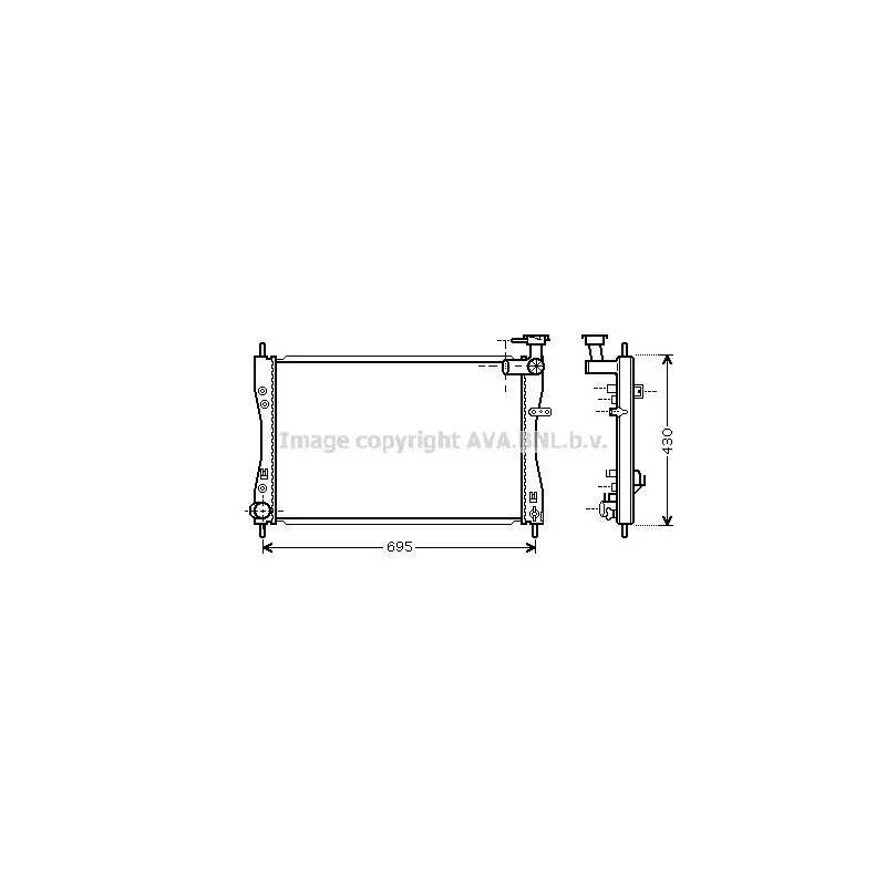 Radiateur, refroidissement du moteur AVA QUALITY COOLING MT2173