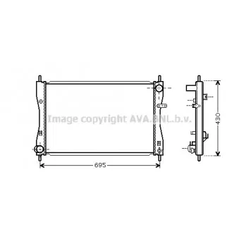 Radiateur, refroidissement du moteur AVA QUALITY COOLING MT2174