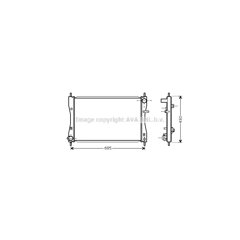 Radiateur, refroidissement du moteur AVA QUALITY COOLING MT2174