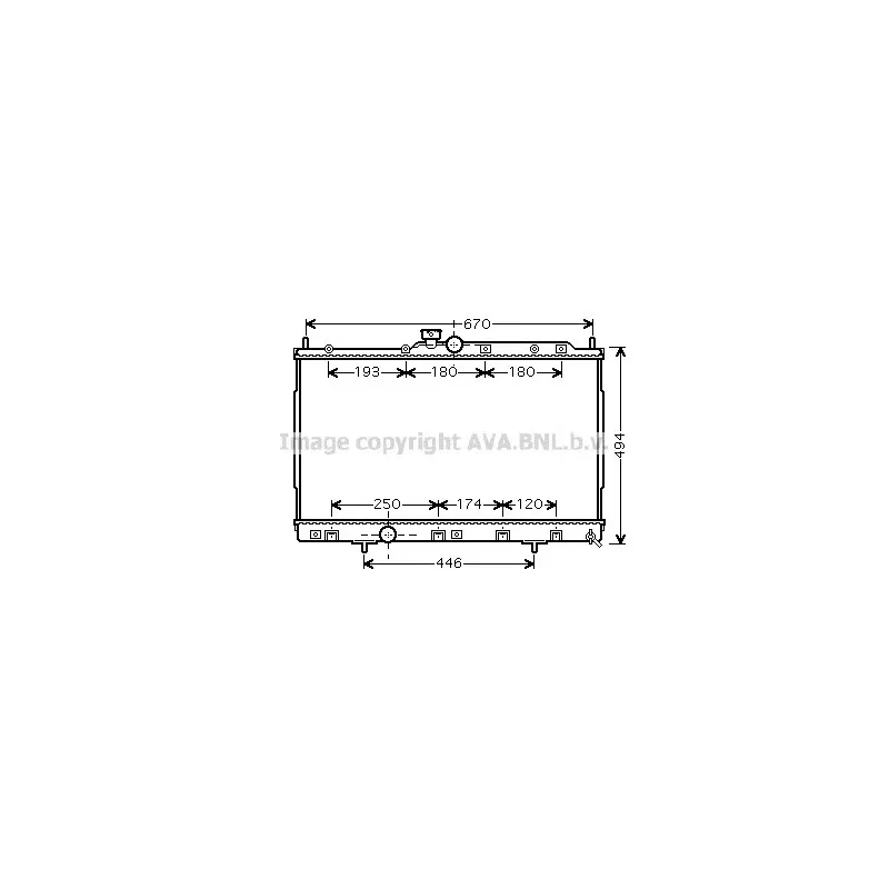 Radiateur, refroidissement du moteur AVA QUALITY COOLING MT2184