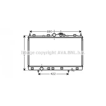 Radiateur, refroidissement du moteur AVA QUALITY COOLING MT2208