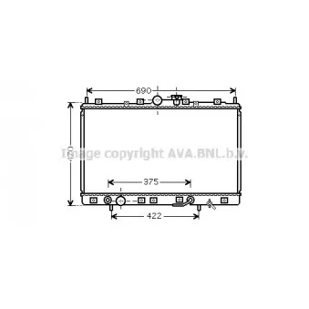 Radiateur, refroidissement du moteur AVA QUALITY COOLING MT2209