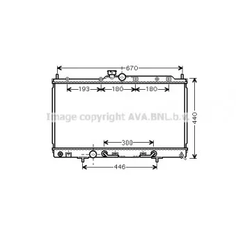 Radiateur, refroidissement du moteur AVA QUALITY COOLING MT2214