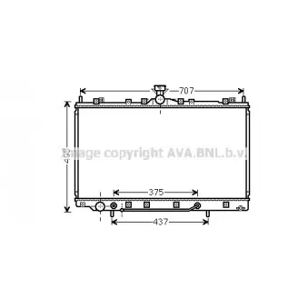 Radiateur, refroidissement du moteur AVA QUALITY COOLING MT2217