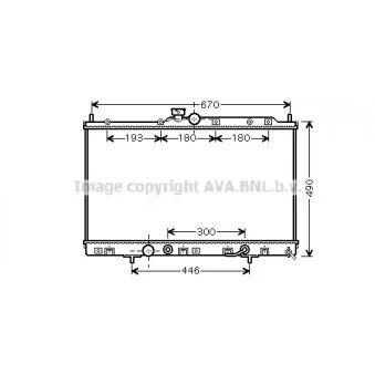 Radiateur, refroidissement du moteur AVA QUALITY COOLING MT2230