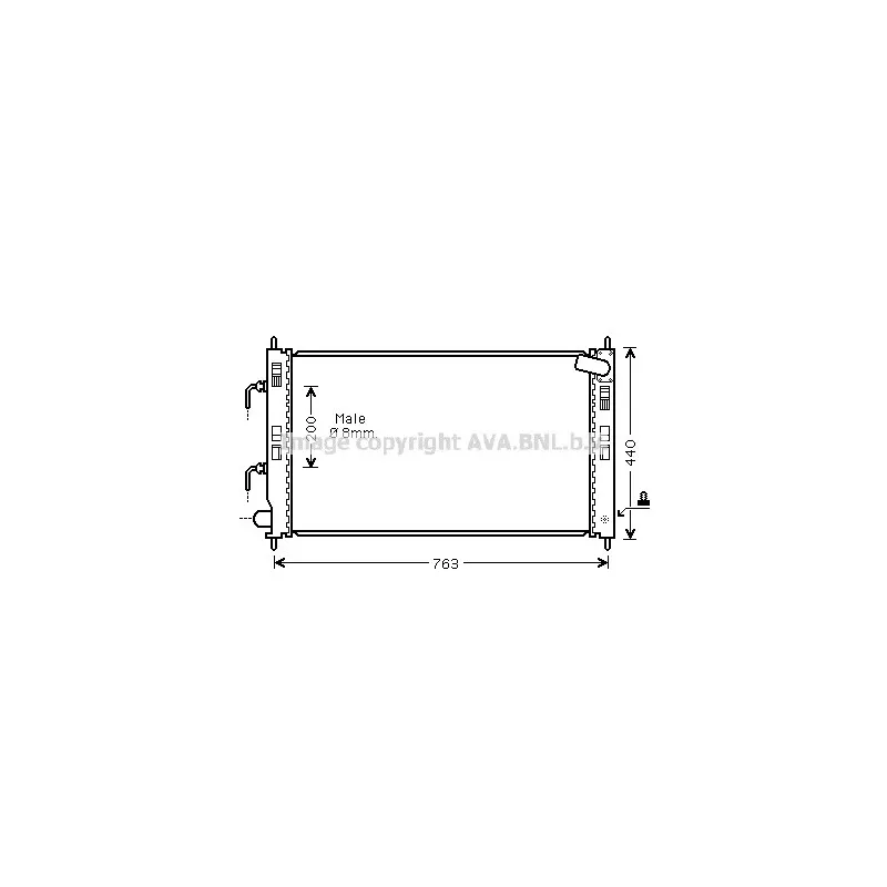 Radiateur, refroidissement du moteur AVA QUALITY COOLING MT2240