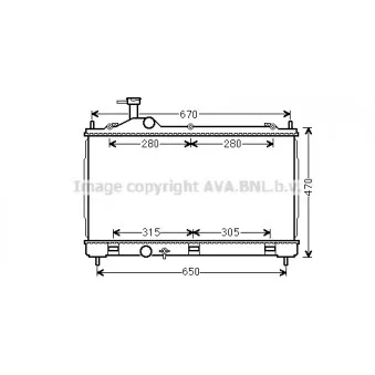 Radiateur, refroidissement du moteur AVA QUALITY COOLING MT2256