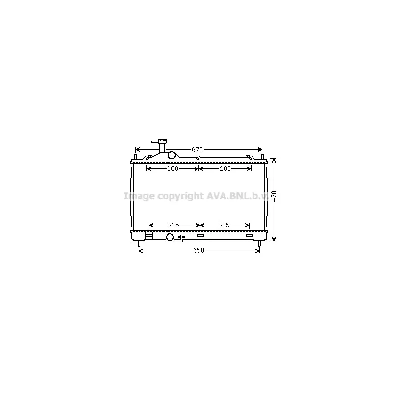 Radiateur, refroidissement du moteur AVA QUALITY COOLING MT2256