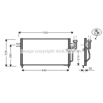 Condenseur, climatisation AVA QUALITY COOLING MT5105