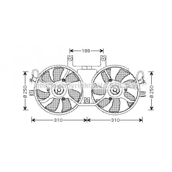 Ventilateur, refroidissement du moteur AVA QUALITY COOLING MT7512